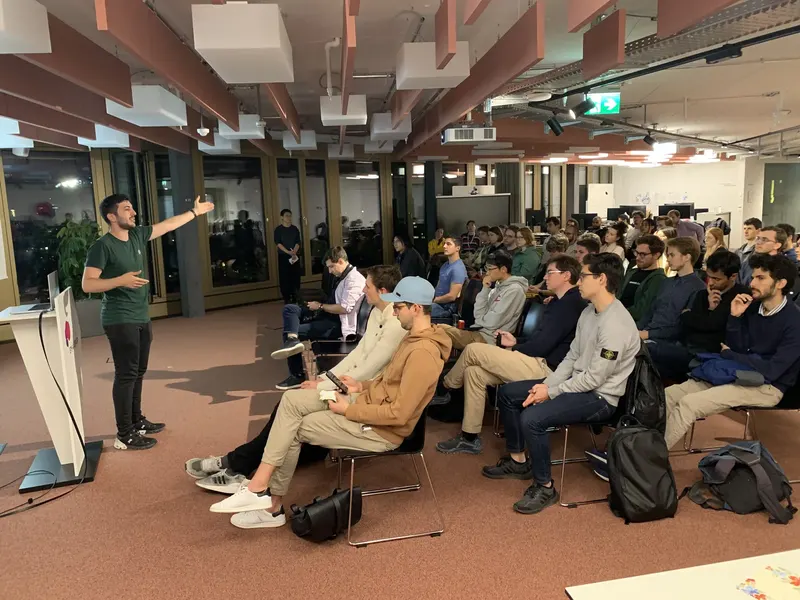 Talk and audience at ZurichNLP #5.